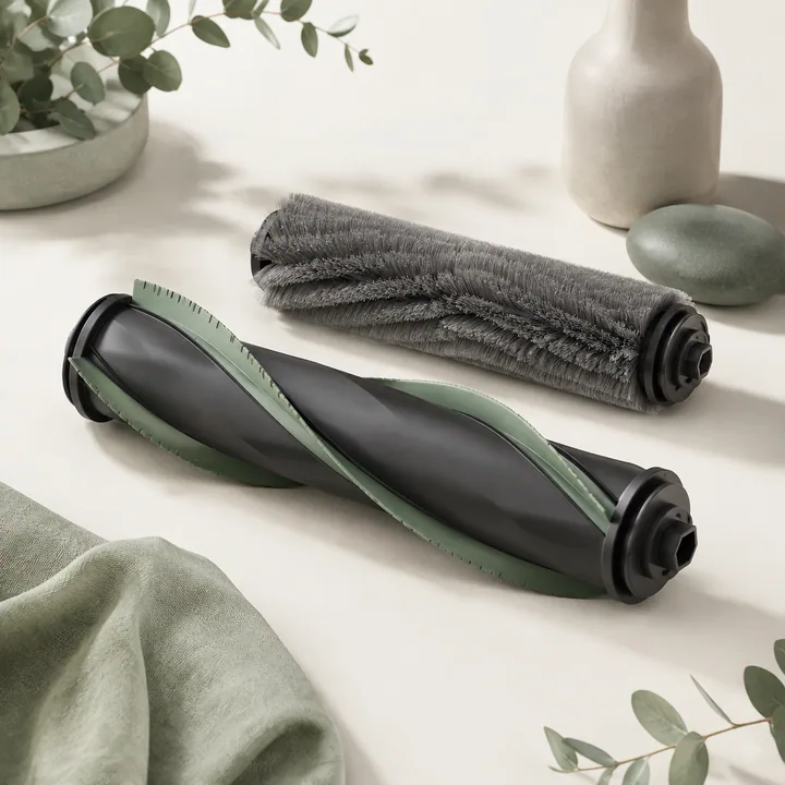 Illustration de rouleaux de brosse en caoutchouc et à poils